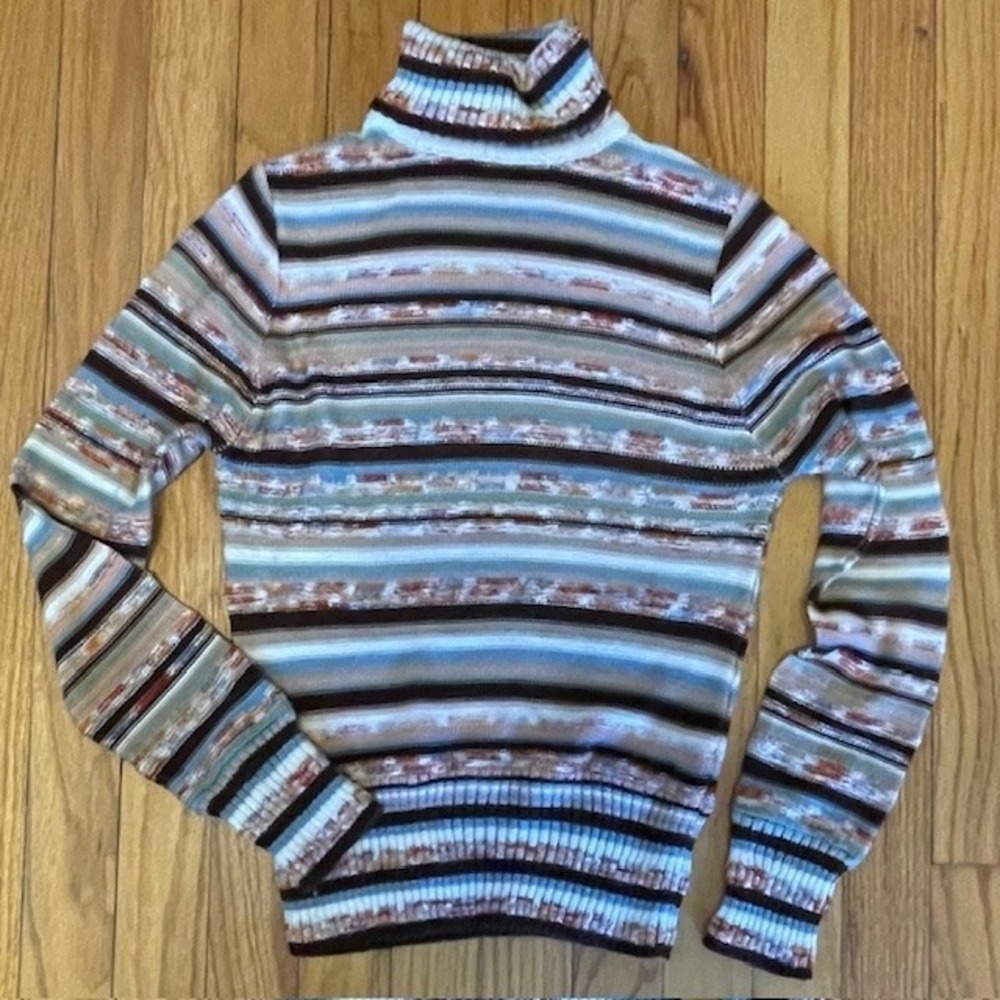 BRONSON OF CALIFORNIA Vintage Striped Turtleneck Sweater 80s